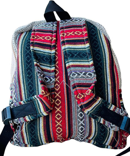 Gurkha Handmade Himalayan Hemp Backpack 14 IN Hippie, Festival, Hiking & Laptop Backpack - Handmade In Mt. Everest Country Nepal