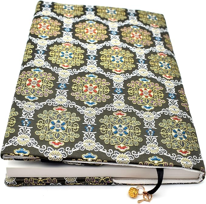 BLBMH Flower Book Covers for Paperbacks Book Cover Adjustable Book Sleeve Cover for A5 Books Softcover Protector Fit for 5.5x8.2 inch Notebook Bible Planner - BC45 Green