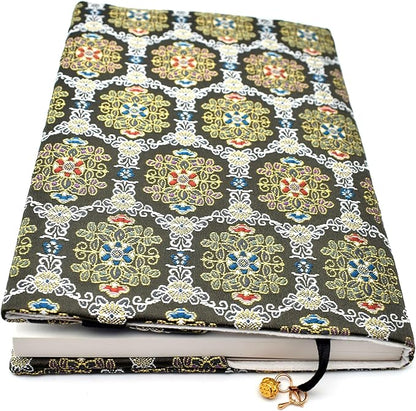 BLBMH Flower Book Covers for Paperbacks Book Cover Adjustable Book Sleeve Cover for A5 Books Softcover Protector Fit for 5.5x8.2 inch Notebook Bible Planner - BC45 Green