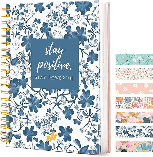 Hardcover Spiral Journal, 10.25" x 7.25", 300 Pages Large College Ruled Notebook for Women, Ideal for Writing, Journaling, Note-Taking, Work, School