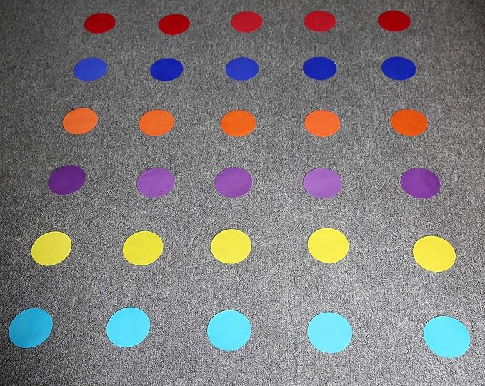Carpet Markers 5" for Kids, Multicolor Spot Circle Markers for Classroom Teachers, Preschool and Kindergarten (60 Packs of Circle)
