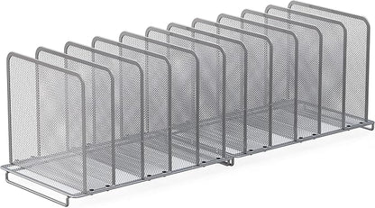 Simple Houseware 5 Section Upright File Sorter Organizer, Silver - 2 Pack