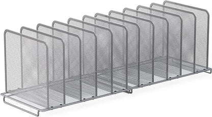 Simple Houseware 5 Section Upright File Sorter Organizer, Silver - 2 Pack