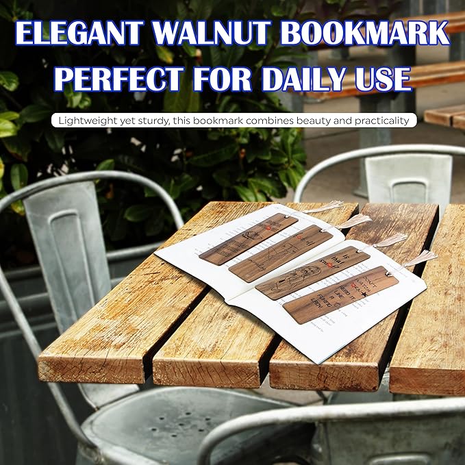 Funny Gifts Bookmark for Women – Set of 4 Wooden Bookmarks with Tassels, Made from Walnut Wood,Funny Bookmark Gift for Men and Women, Novelty Gag Bookmark for Book Lovers,Christmas Stocking Stuffer