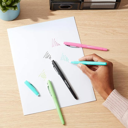 Amazon Basics Felt Tip Markers, Assorted Colors, 12-Pack