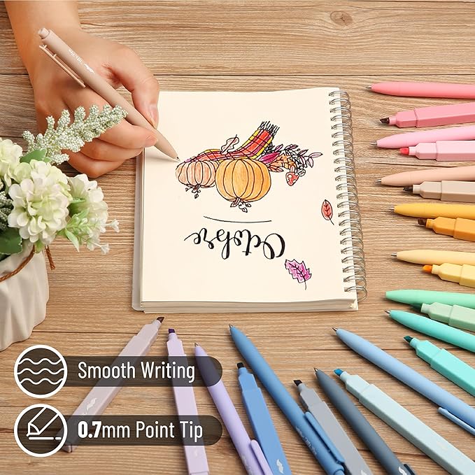 Mr. Pen Aesthetic Highlighters and Gel Pens, 24 Pack, Assorted Colors Bible Highlighters, No Bleed