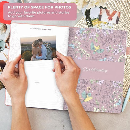 Clever Fox Anniversary Journal – Couple Memory Book & Photo Album with Writing Space – Wedding, Bridal Shower & Married Couple Gifts (Peach Pink)