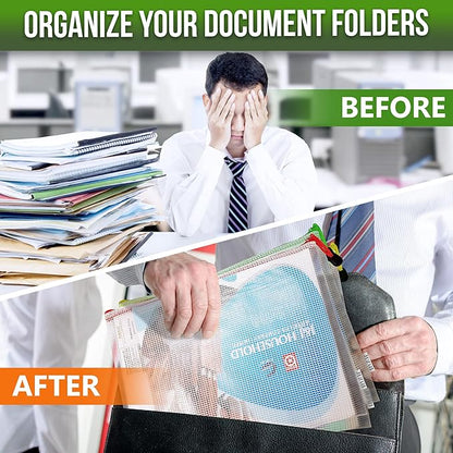 5 Pack Mesh Zipper Pouch Bags A3 - Plastic Zipper Pouches for Organizing 17.7x12.6 inch - Game Storage Bags - Puzzle Organizer Bags - Large Zipper Pouch Bag - Mesh Pouch with Zipper - Puzzle Bags