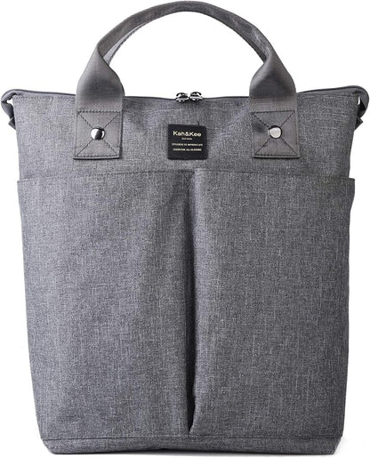 Kah&Kee Convertible Laptop Backpack and Tote Bag Handbag Computer Compartment Travel School for Women Man (Gray)
