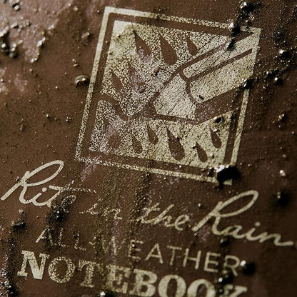 Rite in the Rain Weatherproof Side Spiral Notebook, 4.625" x 7", Brown Weatherproof Notepad, Universal Page Pattern (No. 473)