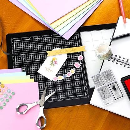 Cardstock 8.5 x 11 Paper Pack - 65lb Smooth Card Stock for Crafts, Cardmaking, Printers - 100 Scrapbook Sheets, 5 Assorted Colors - Double Sided with Solid Core, Pastel