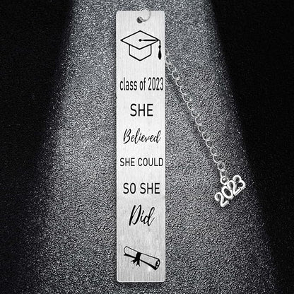 Inspirational Metal Graduation Bookmark for Women She Believed She Could So She Did Bookmark for Daughter Sister Niece