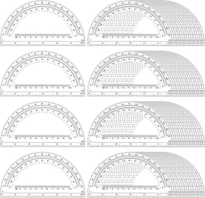 Zonon 100 Pieces Plastic Protractors Bulk Classroom Clear Math Protractors 180 Degrees 6 Inch Protractors for Geometry Student, Angle Measurement, Students Back to School Supplies Office Supplies