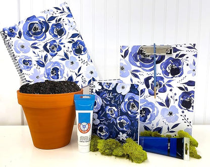 Steel Mill & Co Cute Large Spiral Notebook College Ruled, 11" x 9.5" with Durable Hardcover and 160 Lined Pages, Watercolor Floral (White)