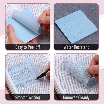 Mr. Pen- Transparent Sticky Notes, 3”x3”, Dreamy Pastel, 12 Pads, 600 Sheets, See Through Sticky Notes, Bulk Sticky Notes Transparent, Translucent Sticky Notes, Clear Transparent Sticky Notes Clear