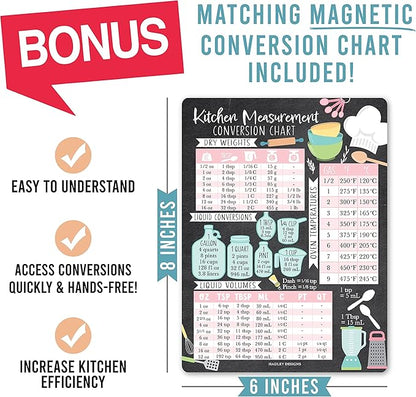 Doodle Magnetic Weekly Meal Planner Dry Erase Board for Refrigerator - Magnetic Meal Planner for Refrigerator Dry Erase, Weekly Dinner Menu Board for Kitchen Conversion Chart Magnet, Grocery List…