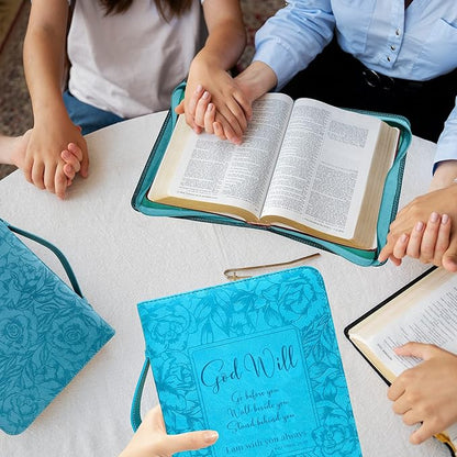 DEHITE Briefcase for Women – Leather Bible Carrying Bag Large Size – | Fits Book 7 x 10.1 x 1.9 IN | Pen Slots | Zippered Pocket | Premium Faux Leather – Green Bible Accessories Gifts