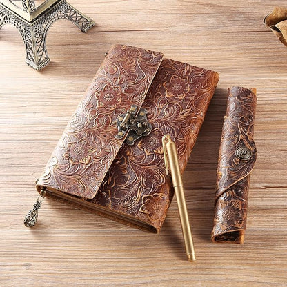 Leather Journal for Women & Men - Leather Bound Journal, Men’s Leather Notebook Journal, Lined Travel Journal for Writing, Poetry & Dream Journal Leather, Leather Journals, Thick Book 8x5.5 inch