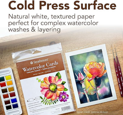 Strathmore Watercolor Cards, 5x6.875 inches, 100 Pack, Envelopes Included - Blank Greeting Cards for Weddings, Events, Birthdays