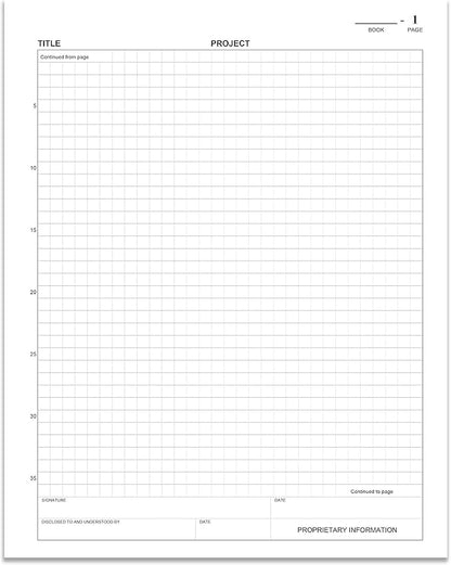 BookFactory Lab Notebook - 168 Pages (.25" Grid Format), 8 7/8" x 11 1/4", Blue Cover, Section Sewn Hardbound Laboratory Notebook (LIRPE-168-LGR-A-LBT1)