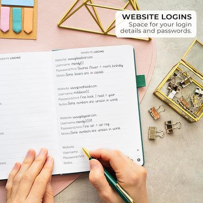 Clever Fox Address Book with alphabetic tabs - PU Leather Telephone and Address Book for Keeping Contacts Safe, Contact Organizer Journal, Medium Size (5.3″ x 7.7″) Hardcover, Dark Teal