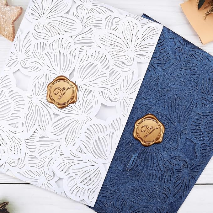 Yoption Initial Alphabet V Adhesive Wax Seal Stickers, 100 Pack Letter Wax Seal Stickers Antique Gold Self Adhesive Envelope Seals for Wedding Party Birthday Christmas (V)