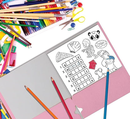 Better Office Products Two Pocket Portfolio Folders, 50-Pack, Pink, Letter Size Paper Folders, 50 Pieces, Pink