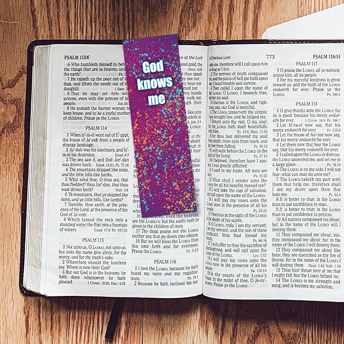 Children and Youth Bookmark, God Knows Me, Psalm 139:1, Pack of 25, Handouts for Classroom, Sunday School, and Bible Study