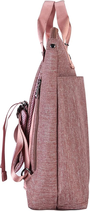 Kah&Kee Convertible Laptop Backpack and Tote Bag Handbag Computer Compartment Travel School for Women Man (Antique Pink)
