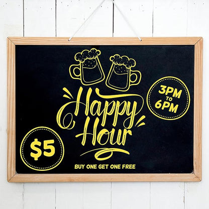 CHALKY CROWN Liquid Chalk Marker Pen - Dry Erase Marker - Chalk Markers for Chalkboard Signs, Windows, Blackboard, Glass - 6mm Reversible Tip (Yellow, 5 Pack)