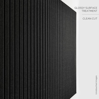 Large Cork Boards for Walls Black Felt Board Alternative - Slat Wall Paneling, Felt Bulletin Board Tiles for Office Decor, Push pin Board Office Wall Organizer -12-Pack (Black)