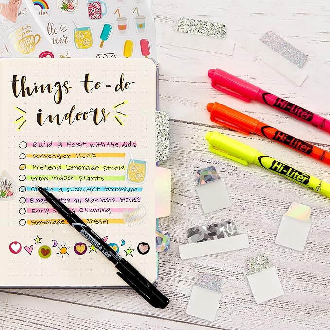 Avery Ultra Tabs Luxe Collection, 1" x 1.5" Mini Tabs, Holographic Iridescent Designs, 32 Repositionable Page Tabs (74178)