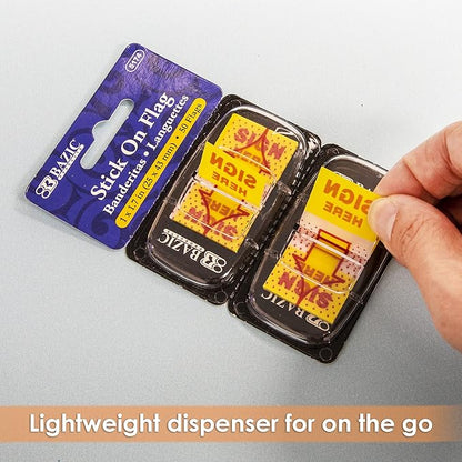 BAZIC Neon Page Markers Dispensers 1x1.7 Sign Here Neon Colored PET Arrow Flag Index Tabs, Page Bookmarks File Tab (50 Flags/Pack), 2-Packs