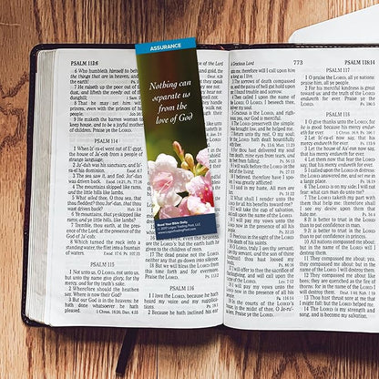 Christian Bookmark with Bible Verse, Pack of 25, Assurance Themed, Nothing Can Separate Us From the Love of God, Romans 8:38-39