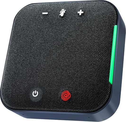 Conference Speaker and Microphone Bluetooth Speakerphone with 4 Mics,USB C,360°Voice Pickup & Dual Noise Cancelling Conference Room Microphone for Work/Teams/Zoom/Home Office