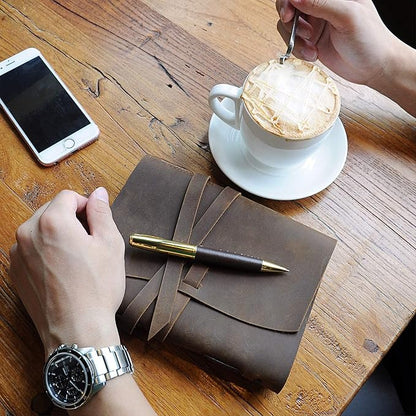 Sovereign-Gear Leather Bound Journal for Men and Women, Handmade Gift Set with Antique Journal and Stylish Pen, Vintage and Classic, Notebook, Sketchbook, Planner and Diary (300 Pages) (7x5)