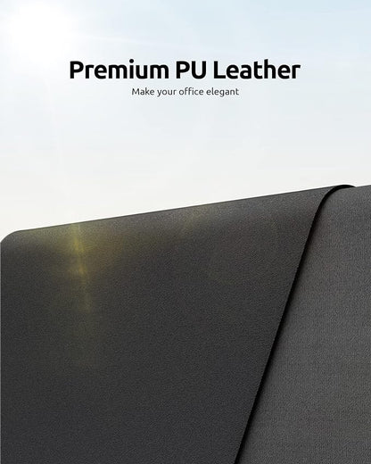 YSAGi Leather Desk Pad Protector, Office Desk Mat, Large Mouse Pad, Non-Slip PU Leather Desk Blotter, Laptop Desk Pad, Waterproof Desk Writing Pad for Office and Home (Black, 23.6" x 13.8")
