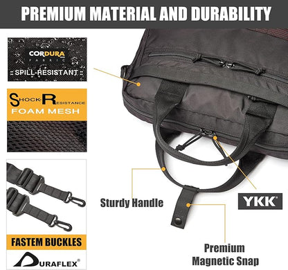 Rough Enough 16 Inch Laptop Bag Tablet Carrying Case Briefcase for Travel Business with Accessory Pocket Shoulder Handle Cordura Black