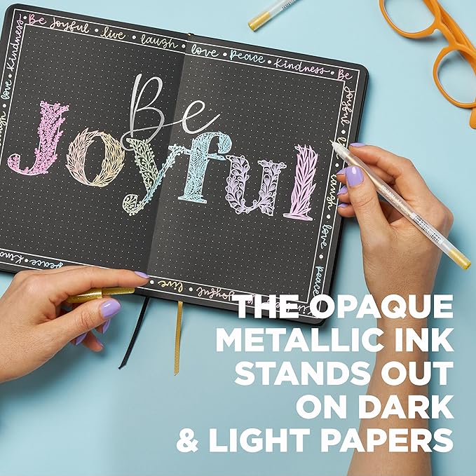 SAKURA Gelly Roll Metallic Gel Pens - Pens for Scrapbook, Journals, or Drawing - Colored Metallic Ink - Medium Line - 16 Pack