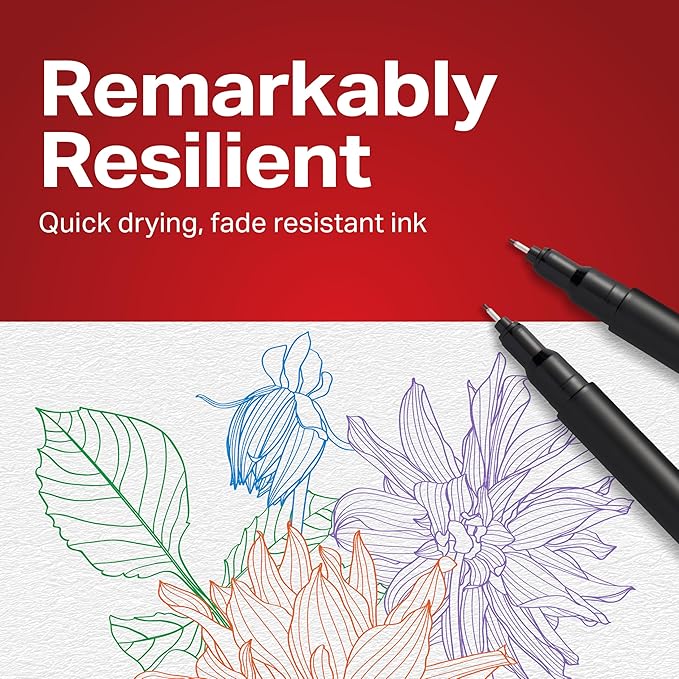 Sharpie Felt Tip Pens, Fine Point (0.4Mm) Felt Tip Markers, Journaling Pens, Art Markers, Drawing Markers, Assorted Colors, 24 Count