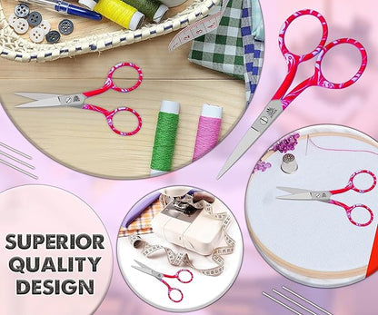 ARSUK Embroidery Scissors Sewing Sharp Shears Fabric Crafting Scissor for Threading Art Home Crafts, Office Work, Stainless Steel Vintage Stork Style Safety Needlework Cross-Stitch Tailor Scissors