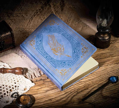 CAGIE 320 Pages Thick Hardcover Journaling Notebooks Vintage Leather Journal for Women Men A5 College Ruled Journals for Writing with Gift Box, 5.7 x 8.3 in, Light Blue