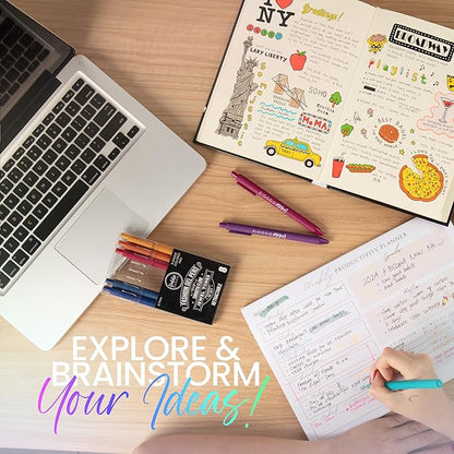 Loddie Doddie Jewel Tones Gel Pens - 0.7mm Medium Point, Smooth Writing, Retractable Gel Pens - No Bleed, Non-Smudge, Colored, 8-Pack for Journaling and Note Taking