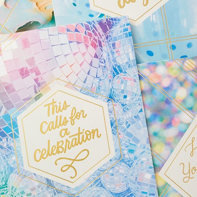 Hallmark Birthday Cards Assortment, Disco Party (16 Cards with Envelopes)