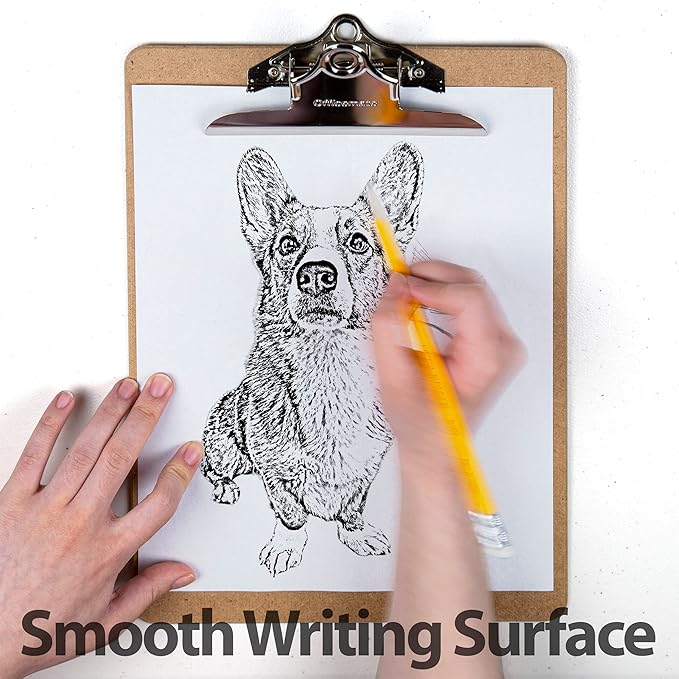 Officemate Recycled Wood Clipboards, 6 Inch Clip, 6 Pack Clipboards, Letter Size (9 x 12.5 Inches), Brown (83706)