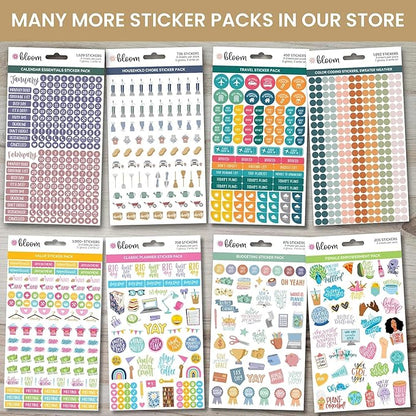 bloom daily planners Monthly Celebrations Planner Stickers for Calendar Decorating, Planning, Scrapbooking - Holiday, Seasonal, & General Events (14 Sheets, 1,100+ Stickers per Pack)