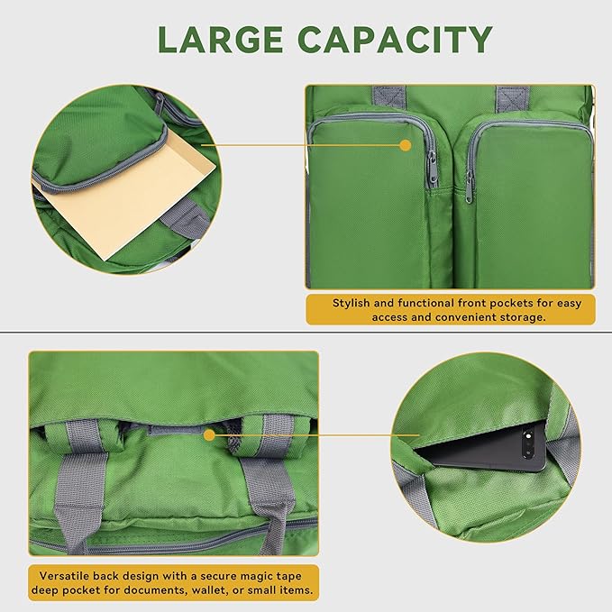 Zavothy Large Tote Bag for Women with Laptop Compartment Teacher Backpack for Women College Backpack for Men Business Work Computer Backpack fits 17 Inch Green