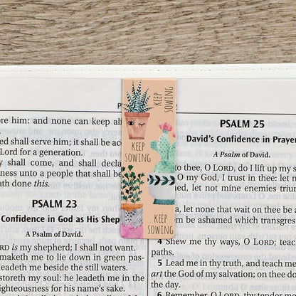 Set of 6 Beloved Scripture Favorites w/Cactus & Cheerful Flower Pots Inspirational Magnetic Bible Verse Bookmark with Scripture,Regular 2.3" x .75"