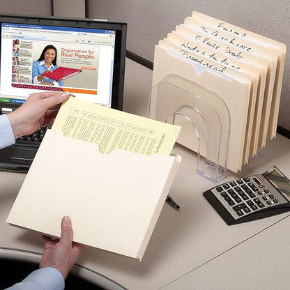 Smead File Jacket, Reinforced Straight-Cut Tab, 2" Expansion, Letter Size, Manila, 100 per Box (75565)