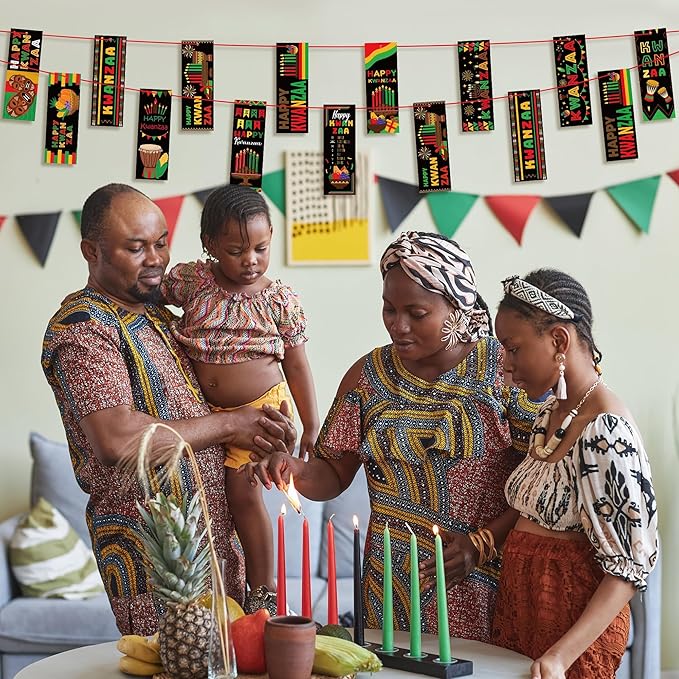 Haooryx African Kwanzaa DIY Bookmarks - 120Pcs Kwanzaa Bookmarks Happy Kwanzaa Bookmarks African Traditional Heritage Kwanzaa Festival Book Marks Kwanzaa Party Celebrates Classroom Inspirational